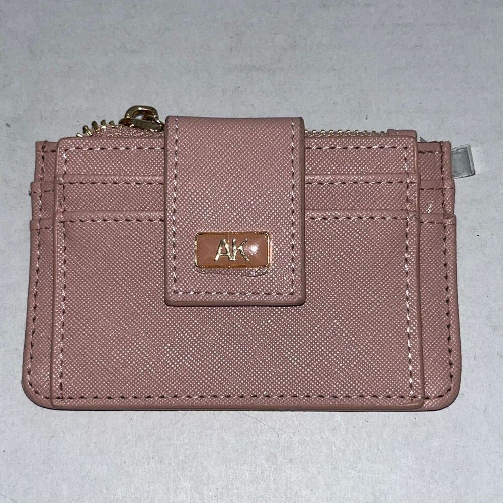 Anne Klein Women's Pink AK Logo Textured Finish Cardholder Wallet